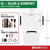 ATHLON TOOLS Set od 4 kutije za pohranu od 5 litara s poklopcem – kvaliteta za hranu, bez BPA 2