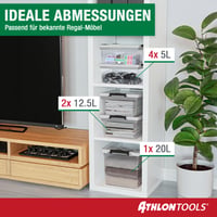 ATHLON TOOLS Set od 4 kutije za pohranu od 5 litara s poklopcem – kvaliteta za hranu, bez BPA 7