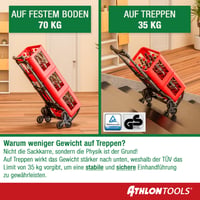Athlon Tools hliníkový schodiskový rudl, skladací, 110 cm extra dlhá rukoväť, s protišmykovými prvkami a 2 upínacími popruhmi, čierny 5