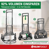 Athlon Tools hliníkový schodiskový rudl, skladací, 110 cm extra dlhá rukoväť, s protišmykovými prvkami a 2 upínacími popruhmi, čierny 7