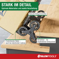 Athlon Tools hliníkový schodiskový rudl, skladací, 110 cm extra dlhá rukoväť, s protišmykovými prvkami a 2 upínacími popruhmi, čierny 4
