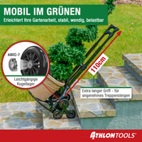 Athlon Tools hliníkový schodiskový rudl, skladací, 110 cm extra dlhá rukoväť, s protišmykovými prvkami a 2 upínacími popruhmi, čierny 2