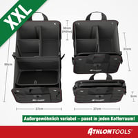 ATHLON TOOLS Premium Csizmatáska Fedéllel 60L XXL Szervezőtáska Vízálló Erős - Black / Red Decorative Stitching 5