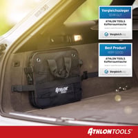 ATHLON TOOLS Premium Csizmatáska Fedéllel 60L XXL Szervezőtáska Vízálló Erős - Black / Red Decorative Stitching 6