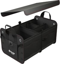 ATHLON TOOLS Premium Csizmatáska Fedéllel 60L XXL Szervezőtáska Vízálló Erős - Black / Red Decorative Stitching 8