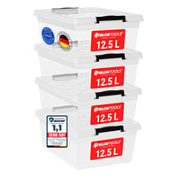 ATHLON TOOLS Kutija za pohranu s poklopcem 12,5 L Prozirna plastična kutija s poklopcem 1 kom. (Djelomični set, rabljeno) 3
