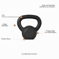 Liatinový kettlebell Athlyt 2 kg čierny, činka na cvičenie doma aj do posilňovne 5