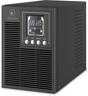 Atlantis A03-OP1002 OnLine UPS za poslužitelj, dvostruka konverzija, čisti sinusni val, 1000VA 900W, tower, LCD, USB, RS-232, 4 IEC, EPO, SNMP, 2x12V-9Ah