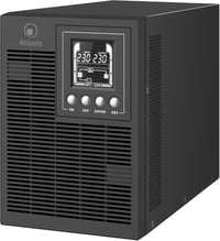 Atlantis A03-OP1002 OnLine UPS szerver dupla konverzió tiszta szinusz 1000VA 900W torony LCD USB RS-232 4 IEC EPO SNMP 2x12V-9Ah 10