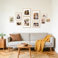 ATOBART Fotorámik A4, MDF, prírodné drevo, 3-dielna súprava, 21x29,7 cm, s akrylovým sklom, rámik na fotografie, diplomy a plagáty na zavesenie na stenu 2