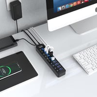 atolla USB 3.0 Hub 10 portos aktív elosztó 30W tápegységgel PC-hez 6