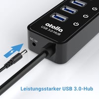 atolla USB 3.0 Hub 10 portos aktív elosztó 30W tápegységgel PC-hez 5