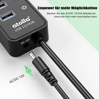 Atolla USB 3.0 Hub 11 portos aktív elosztó 48W tápegységgel 6