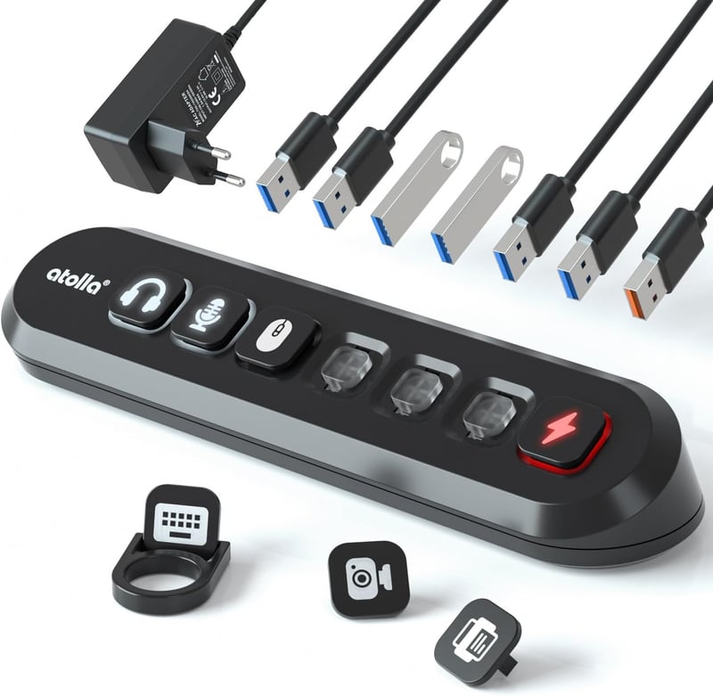 atolla USB 3.0 Hub 5 Gbps aktív 36W tápegységgel és gyorstöltő porttal