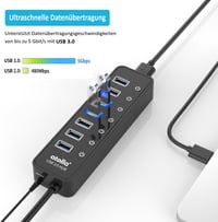 atolla USB 3.0 Hub 7 portos aktív adatközpont kapcsolóval és intelligens töltőporttal 4