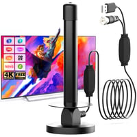 Vnútorná TV anténa AtomDream Tech s magnetickým podstavcom a zosilňovačom – 360° príjem signálu – 4K/1080P HD – kompatibilná so Smart TV a IPTV 1