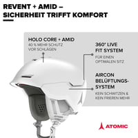 Cască de schi ATOMIC Revent+ AMID - Cască de schi unisex pentru adulți - Potrivire precisă și personalizată - Sistem avansat de ventilație - Circumferința capului 51-55 cm 2