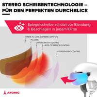 Lyžiarska prilba Atomic Savor Visor Stereo so štítom, systém 360° Fit, odvetrávanie Active Aircon, tlmenie nárazov Holo Core, na snowboarding a lyžovanie 9