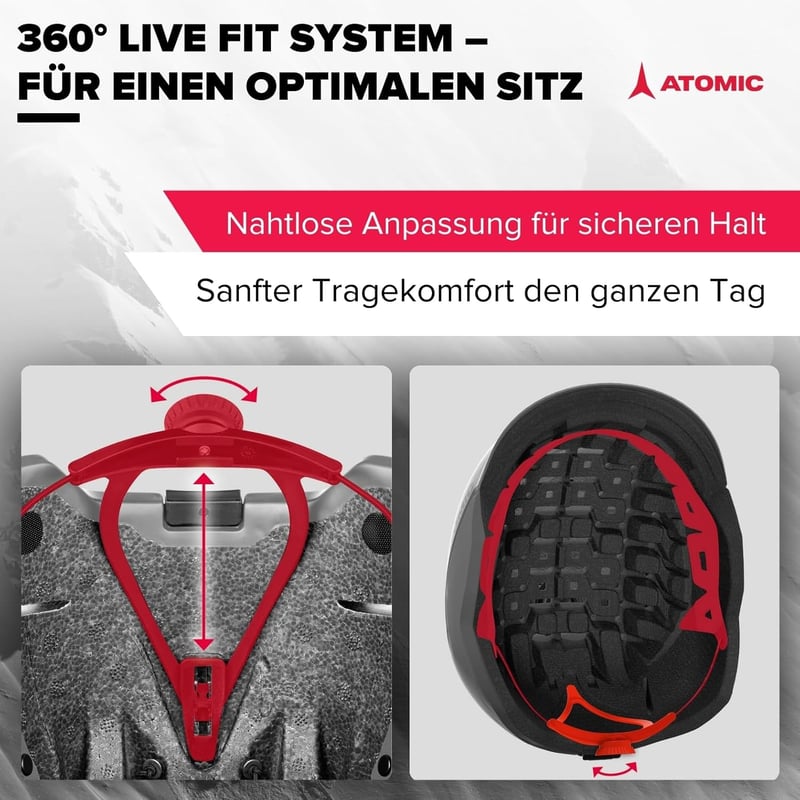 ATOMIC Savor Visor Stereo sísisak beépített napszemüveggel, 360° Fit rendszer és Active Aircon szellőzés - S, Black