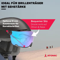 ATOMIC Savor Visor Stereo sísisak beépített napszemüveggel, 360° Fit rendszer és Active Aircon szellőzés - S, Black 3