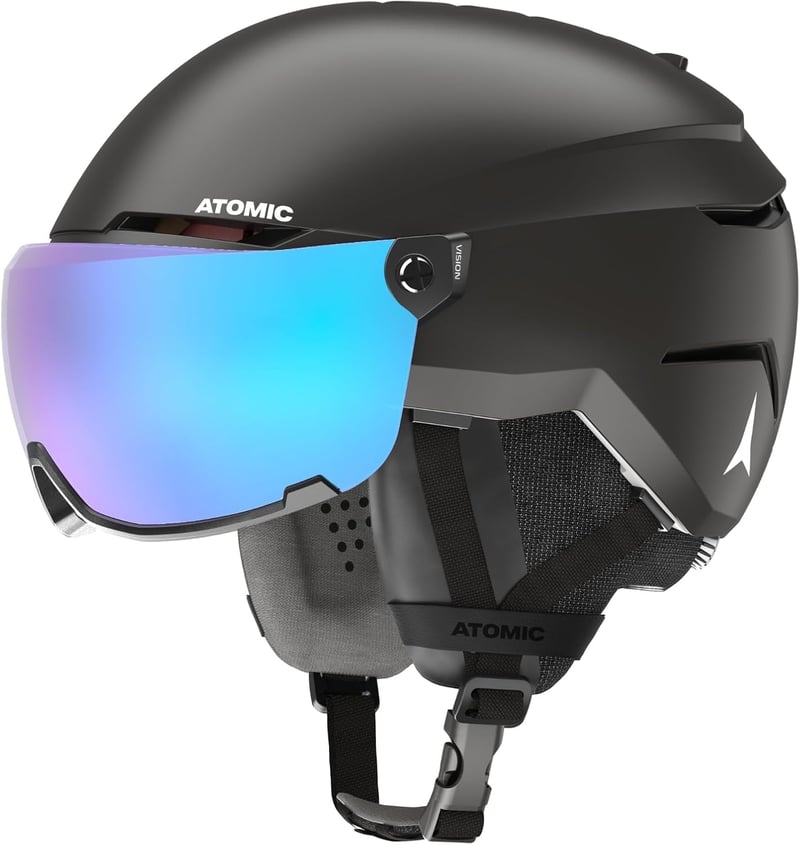 ATOMIC Savor Visor Stereo sísisak beépített napszemüveggel, 360° Fit rendszer és Active Aircon szellőzés - S, Black