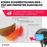 Cască de schi Atomic Savor Visor Stereo cu vizieră - Negru - Mărimea M - Sistem de ajustare 360° - Ventilație Active Aircon - Absorbție a șocurilor Holo Core - Snowboard și schi 9