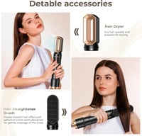 Atopskins 6 az 1-ben Hajformázó Készlet - 1000W Hajszárító, Körkefe, Göndörítő, Egyenesítő, Automata Légáramú Hajformázó Kefe Ionos Technoló 5