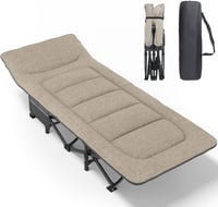 ATORPOK SHOP összecsukható kemping ágy, 200 kg terhelhetőség, bel- és kültéri - khaki 1