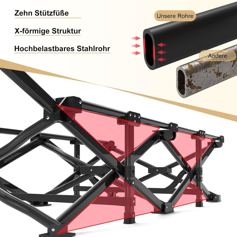ATORPOK SHOP összecsukható kempingágy extra széles kerti ágy kültéri beltéri - Black