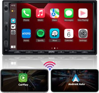 ATOTO F7 WE 7" Dupla DIN Autórádió, Vezeték Nélküli CarPlay és Android Auto, IPS HD Képernyő, Tolatókamera Bemenet, GPS Navigáció, FM/AM, Gy 1