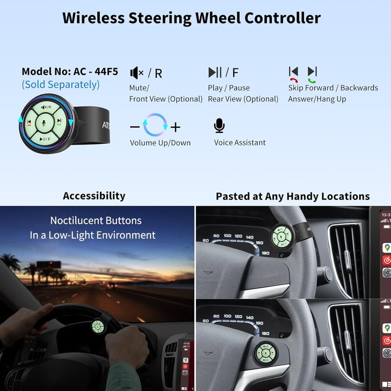 ATOTO F7WE Dupla DIN Autórádió, Vezeték Nélküli CarPlay és Android Auto, HD Érintőképernyő, Bluetooth, MirrorLink, HD Tolatókamera, FM/AM, G