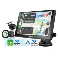 Prenosná 7" QLED navigácia do auta ATOTO P8 s cúvacou kamerou 1080P, bezdrôtovým CarPlay a Android Auto, diaľkovým ovládaním a automatickým nastavením jasu. 1