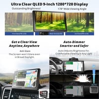 ATOTO P9 9" QLED Android Hordozható Autós Navigáció, 4G+32G Autórádió, Vezeték Nélküli CarPlay, 1080P Tolatókamera, GPS Nyomkövetés, 4G-LTE, 7