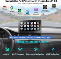 ATOTO P9 9" QLED Android Hordozható Autós Navigáció, 4G+32G Autórádió, Vezeték Nélküli CarPlay, 1080P Tolatókamera, GPS Nyomkövetés, 4G-LTE, 3