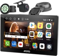 ATOTO P9 9" QLED Android Hordozható Autós Navigáció, 4G+32G Autórádió, Vezeték Nélküli CarPlay, 1080P Tolatókamera, GPS Nyomkövetés, 4G-LTE, 1