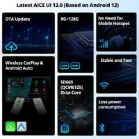 ATOTOZONE 10.1" QLED DAB+ Android Autórádió, 8+128GB, 4G LTE, Wireless CarPlay, GPS, Dual Kamera 4