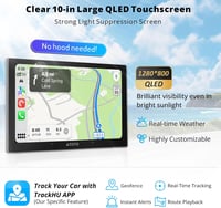 ATOTOZONE 10.1" QLED DAB+ Android Autórádió, 8+128GB, 4G LTE, Wireless CarPlay, GPS, Dual Kamera 6