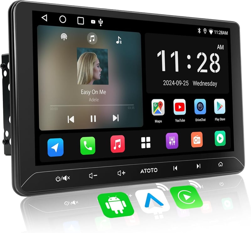 ATOTOZONE A5L 10.1" Android Autórádió WiFi Bluetooth USB CarPlay MirrorLink