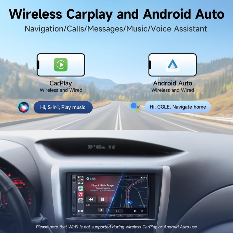 ATOTOZONE A5L Android Autórádió 7" Érintőképernyő CarPlay Android Auto WiFi Bluetooth