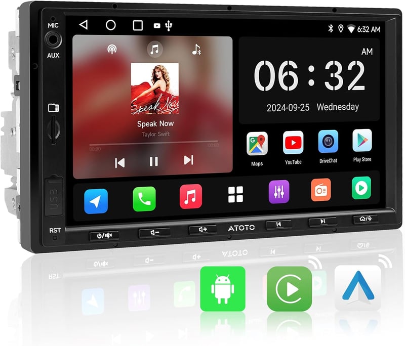 ATOTOZONE A5L Android Autórádió 7" Érintőképernyő CarPlay Android Auto WiFi Bluetooth