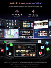 ATOTOZONE A5L Dupla DIN Android Autórádió GPS Navigációval, Wireless CarPlay, 7" Érintőképernyő 2