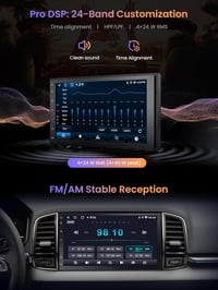 ATOTOZONE A5L Dupla DIN Android Autórádió GPS Navigációval, Wireless CarPlay, 7" Érintőképernyő 7
