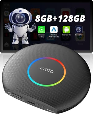 ATOTOZONE CB6 CarPlay AI Box - Android 13, 8 GB + 128 GB, čierna