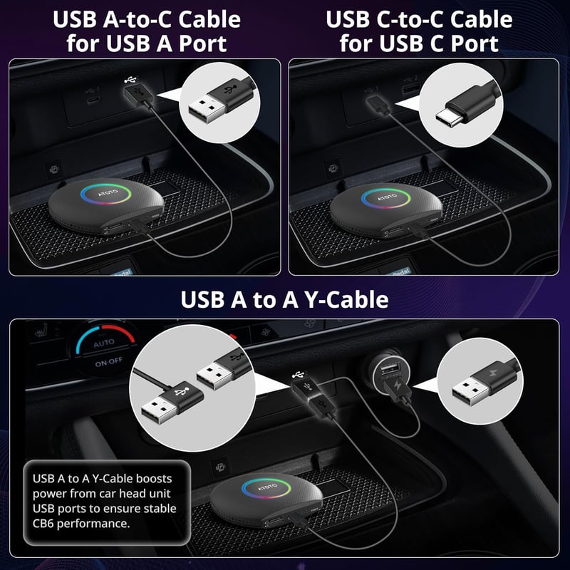 ATOTOZONE CB6 CarPlay AI Box Vezeték nélküli Android autós multimédia 8GB 128GB