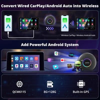 ATOTOZONE CB6 CarPlay AI Box Vezeték nélküli Android autós multimédia 8GB 128GB 2