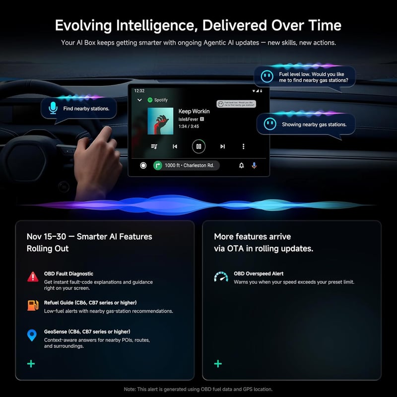 ATOTOZONE CB6 CarPlay AI Box Vezeték nélküli Android autós multimédia 8GB 128GB