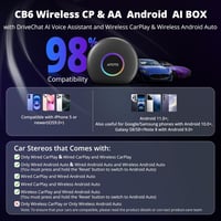 ATOTOZONE CB6 CarPlay AI Box Vezeték nélküli Android autós multimédia 8GB 128GB 8
