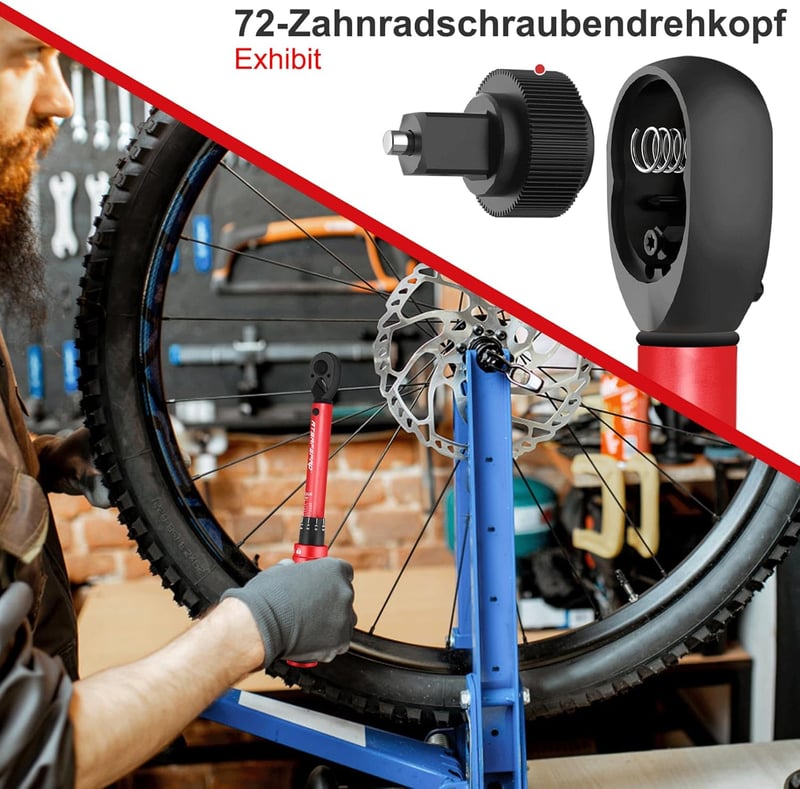 ATsafepro Nyomatékkulcs Kerékpár 3-25 Nm 1/4 Hüvelykes Bicikli Motorkerékpár Karbantartás 72 Fogas Kétirányú Beállítás