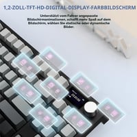 Tastatură mecanică ATTACK SHARK K86 2.4G BT5.0 USB-C, 75% TKL 87 taste, ecran TFT 1.2, RGB, hot-swap TTC, QWERTY, negru 4