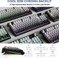 Tastatură mecanică ATTACK SHARK K86 2.4G BT5.0 USB-C, 75% TKL 87 taste, ecran TFT 1.2, RGB, hot-swap TTC, QWERTY, negru 5